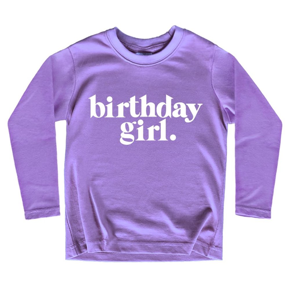 Birthday Girl Shirt Outfit Year Old Kids for Toddler 1st 2nd 3rd 4th 5th 6th 7th (as1, Age, 4_Years, Purple - Long Sleeve)