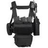 YAKEDA Tactical Chest Mini Rig Vest with Magazine Pouch Adjustable Detachable Laser-cutting Molle Modular Chest Vest (Black2.0) view 1