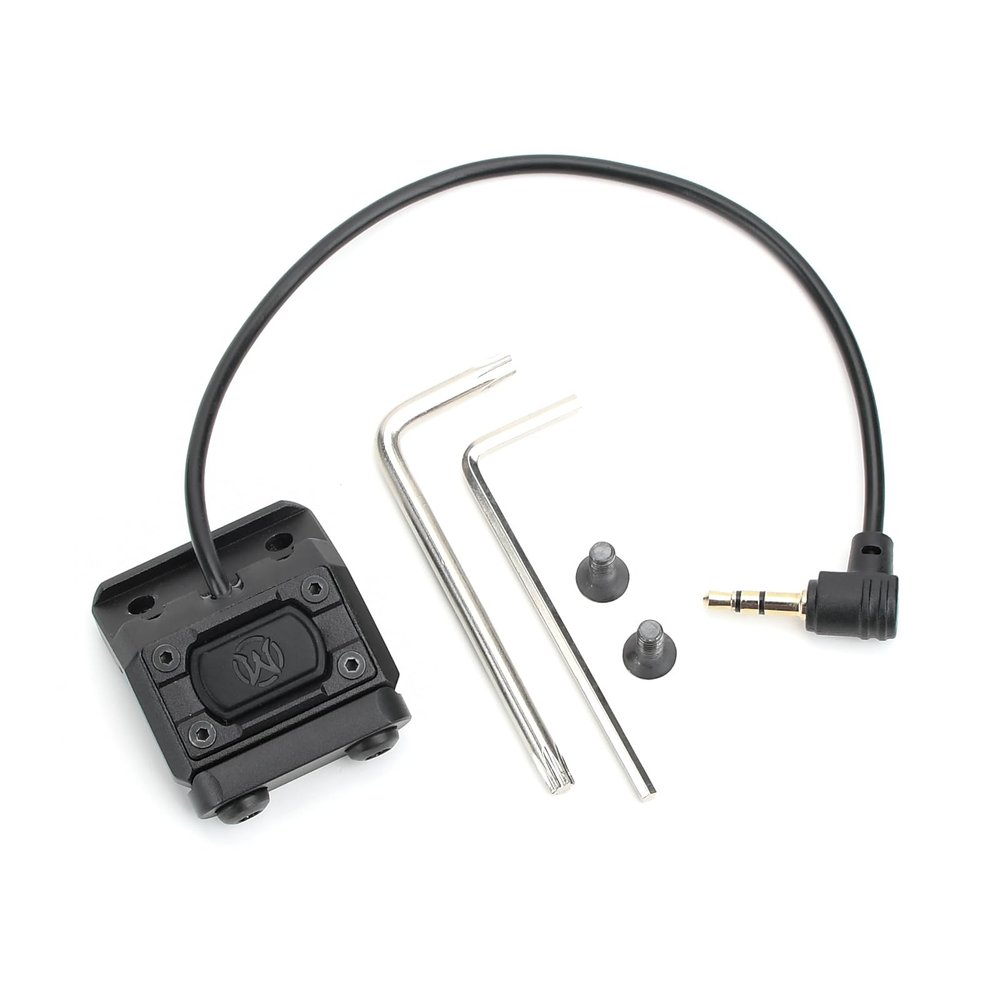 NOBUHIRO Tactical Modular Wire Remote Pressure Switch with Offset Light Mount for M300 M600 Light, with 3.5mm Plug for PEQ DBAL NGAL Laser, Fit for 20mm Picatinny Rail (3.5mm)