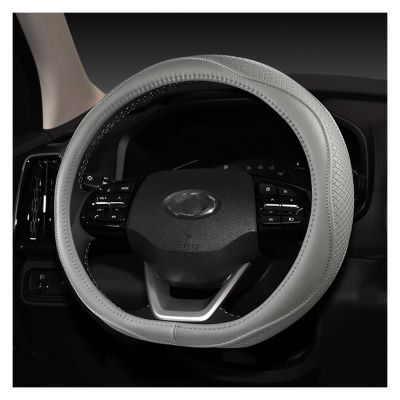 FUERU Car Steering Wheel Cover Set Car Steering Wheel Cover D Type Genuine Leather Four Seasons Universal Fashion Car Interior (Color : 4#)