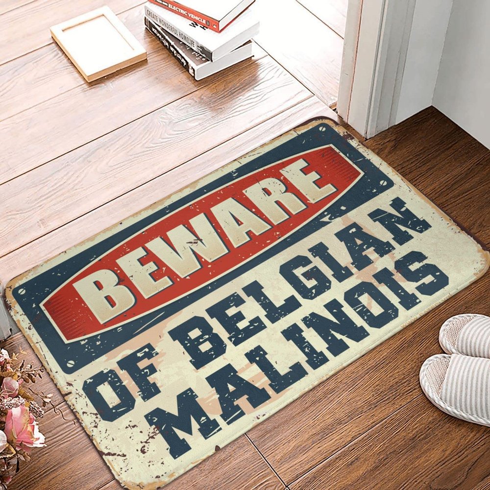 Dsoluuing Bar Decor for Home Beware of Belgian Malinois Rug Summer Front Door Mat Home Sweet Home Rug (Size : 65X90CM)
