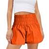 JEsilunmaMY Womens Quick Drying Elastic Athletic Shorts High Waist Side Slit Workout Running Shorts Loose Casual Gym Shorts (Orange,XX-Large) view 1