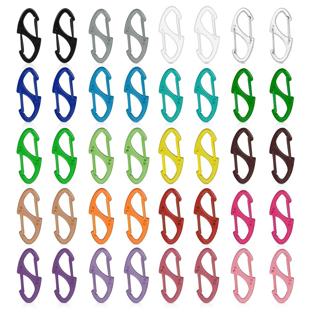 80 Pcs Colorful S Shaped Lanyard Swivel Snap Hooks Heavy Duty Metal Lobster Claw Clasps for Backpack Charms, Zipper Pulls, Beads Projects, Colorful Little Clip