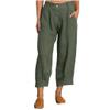 Akivide Womens Linen Baggy Elastic Waist Cropped Pant Loose Casual Comfy Straight Leg Beach Capri Linen Pant with Pockets view 1