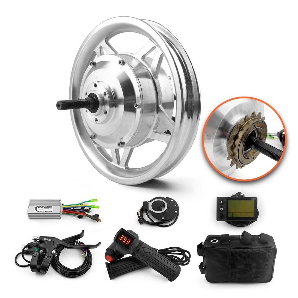 DIY 36v 250w 12 Inch Wheels Mini Bike Brushless Rear Drive Hub Motor Kit with Throttle LCD Display (24V no tire)