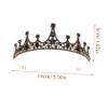 Luxshiny Baroque Queen Crown, Gothic Tiaras Black Rhinestone Crown Wedding Halloween for Women Girls Bridal Party (Style 1) view 2