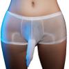 YONGHS Men's Sissy Panties Ice Silk Seamless Underwear Oil Shiny Underpants Transparent Boxershorts White One Size view 1