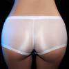 YONGHS Men's Sissy Panties Ice Silk Seamless Underwear Oil Shiny Underpants Transparent Boxershorts White One Size view 4