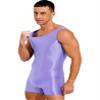 Hedmy Mens One Piece Sleeveless Vest Tank Top Leotard Gymnastics Bodysuit Wrestling Singlet Jumpsuit Lavender X-Large view 3