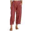 Akivide Womens Linen Baggy Elastic Waist Cropped Pant Loose Casual Comfy Straight Leg Beach Capri Linen Pant with Pockets view 1