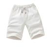 Alloaone Men's Summer Cotton Slim Fashion Beach Shorts White view 1