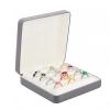 Booinxaa Ring Storage Boxes for Multiple Rings, Compact and Stylish Travel Jewelry case, Portable Small jewelry Organizer Box Tray Gift for Women, Girl(Grey) view 1