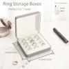 Booinxaa Ring Storage Boxes for Multiple Rings, Compact and Stylish Travel Jewelry case, Portable Small jewelry Organizer Box Tray Gift for Women, Girl(Grey) view 3