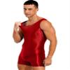 Hedmy Mens One Piece Sleeveless Vest Tank Top Leotard Gymnastics Bodysuit Wrestling Singlet Jumpsuit Burgundy X-Large view 3