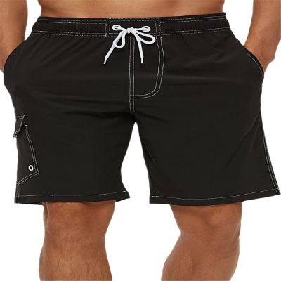 Alloaone Men Summer Beach Shorts Swimwear Outdoor Sports Clothes Black