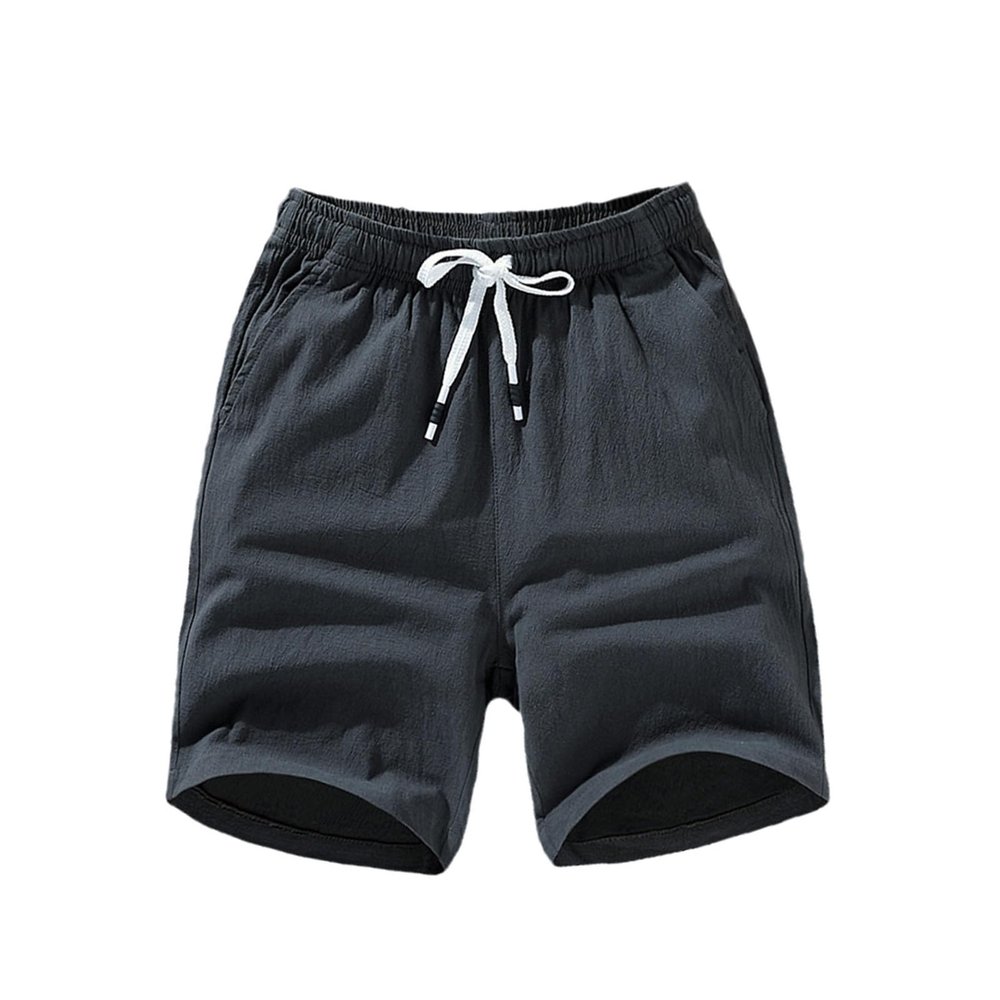 Alloaone Men's Summer Plus Size Breathable Casual Beach Shorts Dark Gray