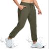 MAGCOMSEN Womens Hiking Joggers Dry Fit Stretch Lightweight Outdoor Camping Travel Athletic Sweatpants Army Green L view 3