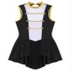 Agoky Women's Circus Ringmaster Cosplay Costume Halloween Showman Jumpsuit Skirted Bodysuit Black Large view 4