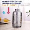 NiHome Glass Water Bottle 25oz/750ml with Two Caps, Stainless-Steel Straw, Brush and Silicone Cover, High Borosilicate Glass for Hot & Cold Beverages, Leak-Proof for Travel, Gym, Office (Smoky Gray) view 4