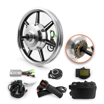 14 Inch 36v 350w Bike LCD Thumb Throttle Rear Drive Brushless Hub Motor Wheel Conversion Kit Handle Whit LCD (36V350W no tire)