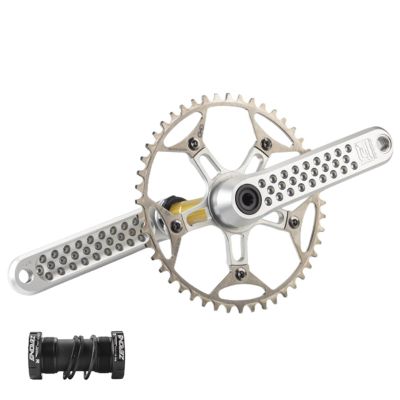 130BCD Road Folding Bicycle Crankset Positive Negative Teeth Titanium Chainrings 48T 50T 52T 165/170/175mm Ultralight Aluminum Alloy Crankset Ceramics Bottom Bracket ( Color : Titanium-52T , Size : 17