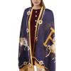 EXTREE Scarfs for Women Pashmina Silky Shawl Wrap for Evening Dressing Blanket Open Front Poncho Cape view 2