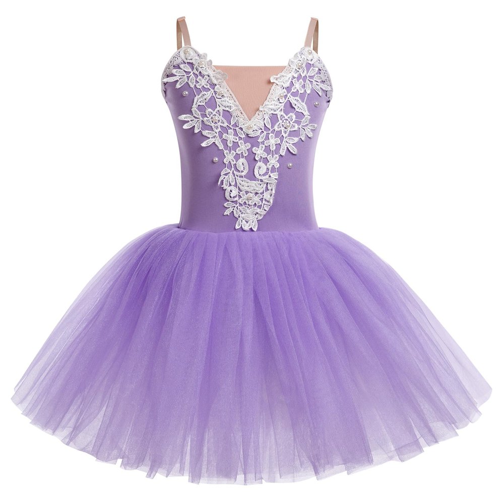 Ballet Leotards for Girls Ballerina Toddler Dance Leotard Ballet Dress Gymnastics Leotard Camisole Bodysuit Maxi Tulle Tutu Little Princess Dance Kids Dancewear Purple 13-14 Years