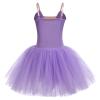 Ballet Leotards for Girls Ballerina Toddler Dance Leotard Ballet Dress Gymnastics Leotard Camisole Bodysuit Maxi Tulle Tutu Little Princess Dance Kids Dancewear Purple 13-14 Years view 3