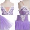 Ballet Leotards for Girls Ballerina Toddler Dance Leotard Ballet Dress Gymnastics Leotard Camisole Bodysuit Maxi Tulle Tutu Little Princess Dance Kids Dancewear Purple 13-14 Years view 4
