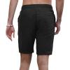 WABEOR Mens Linen Shorts Casual Summer Drawstring Beach Shorts Loose Fit Elastic Waist Shorts with Pockets Cotton Yoga Shorts J-Black view 2