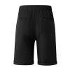 WABEOR Mens Linen Shorts Casual Summer Drawstring Beach Shorts Loose Fit Elastic Waist Shorts with Pockets Cotton Yoga Shorts J-Black view 4