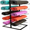 Katzowen Extra Large Black Yoga Mat Holder Stand, Double-Sided Vertical 5 Tier Storage Rack for Foam Roller/Pilates Mats/Exercise Mats (Size : Hold 20 Mats) view 1