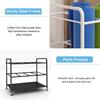 Katzowen Large Yoga Mat Rolling Storage Cart, Heavy Duty Metal Foam Rollers Holder Stand with Wheels, Home Garage Studio Gym, Holds 12 Mats (Color : White) view 4