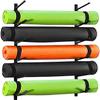 Katzowen Wall Mount Yoga Mat Rack Organizer, Metal Storage Display Holder for Foam Roller/Bathroom Towel/Skateboard (Color : Black) view 1
