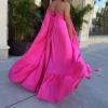 Canbebig Summer Dresses for Women Spaghetti Strap Casual Cute Babydoll Dress Tiered Ruffle Flowy Boho Beach Sundress Plus Size Pink view 4