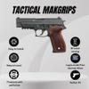 Tactical Mak Grips SIG P226 Grip Black Gun Grips Natural Wood Grip 3D Texture with German Silver Carving Perfect for Your Holster Weapon Speed and Accuracy and Design (Vari 8) view 2