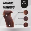 Tactical Mak Grips SIG P226 Grip Black Gun Grips Natural Wood Grip 3D Texture with German Silver Carving Perfect for Your Holster Weapon Speed and Accuracy and Design (Vari 8) view 3