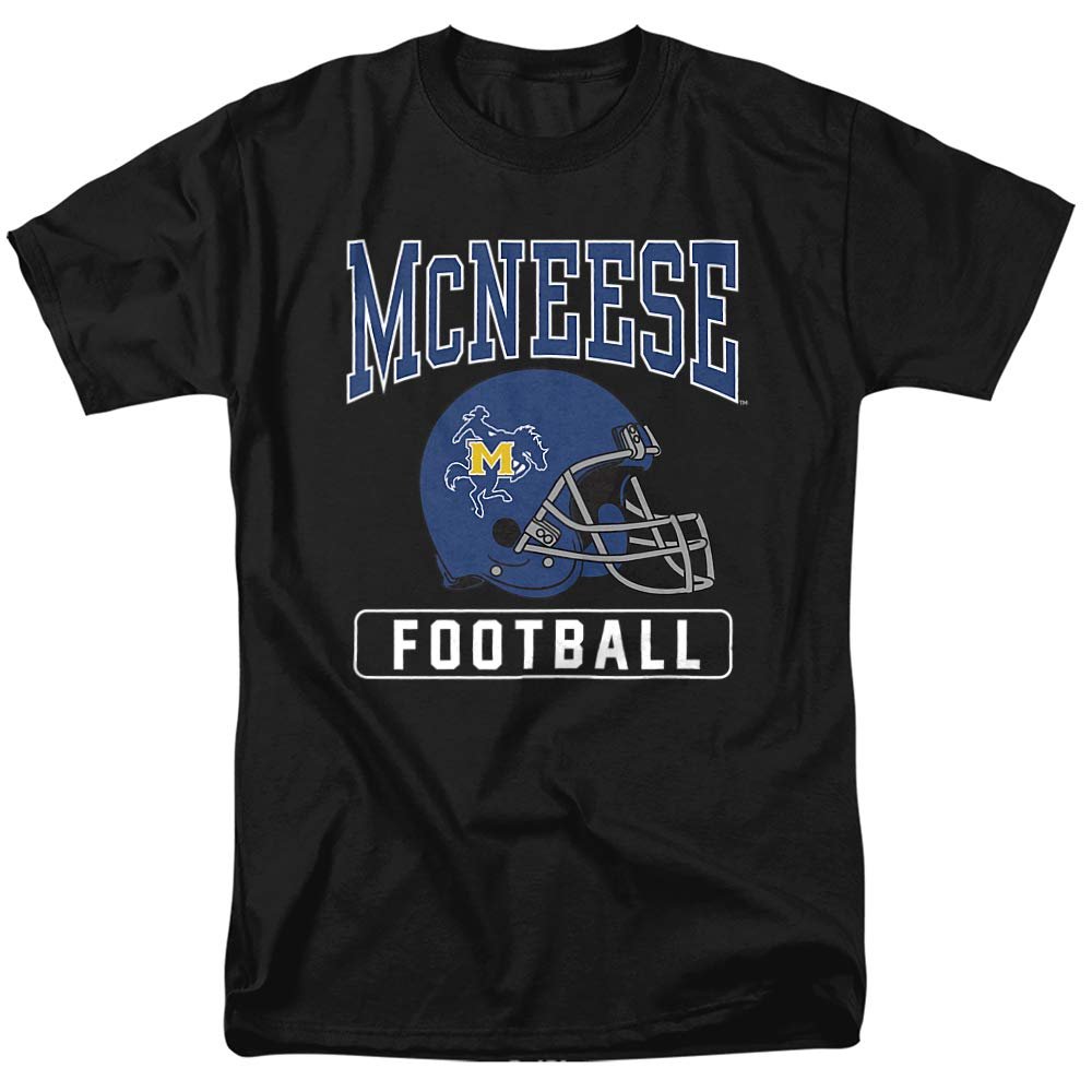 Mcneese State University Official Football Helmet Unisex Adult T Shirt, Black, 3X-Large