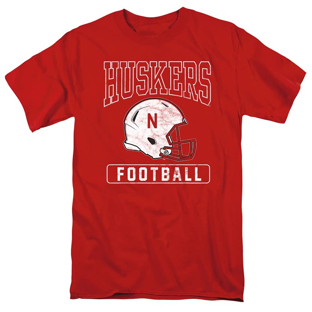University of Nebraska Official Football Helmet Unisex Adult T Shirt, Red, 4X-Large
