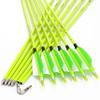 annastar 30" Carbon Feather Arrows Practice Hunting Arrows Spine 300 340 400 500 600 700 800 for Recurve Bow & Compound Bow (12 pcs) (30inch Spine 700, Neon Green) view 1