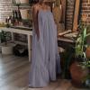 Canbebig Summer Dresses for Women Spaghetti Strap Casual Cute Babydoll Dress Tiered Ruffle Flowy Boho Beach Sundress Plus Size Grey view 4