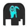 NDZ Performance Glow-in-The-Dark Aluminum Slide Cover Back Plate for Glock Gen 1-4 17 19 20 21 22 23 24 26 27 29 30 31 32 33 34 35 36 37 38 39 40 41  Grim Reaper Baby, Blue Glow view 1