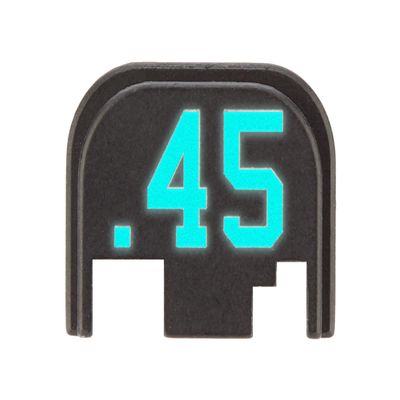 NDZ Performance Glow-in-The-Dark Aluminum Slide Cover Back Plate for Glock Gen 1-4 17 19 20 21 22 23 24 26 27 29 30 31 32 33 34 35 36 37 38 39 40 41 Caliber .45, Blue Glow