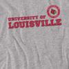 University of Louisville Official Block Text Unisex Adult T Shirt, Athletic Heather, 4X-Large view 2