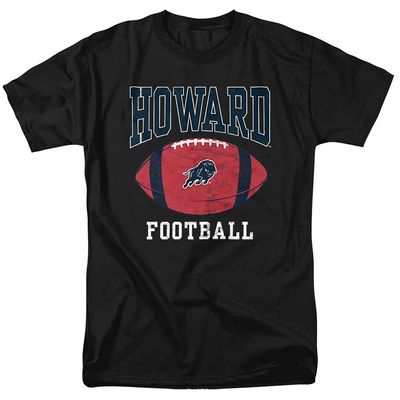 Howard University Official Football Ball Unisex Adult T Shirt, Black, 3X-Large