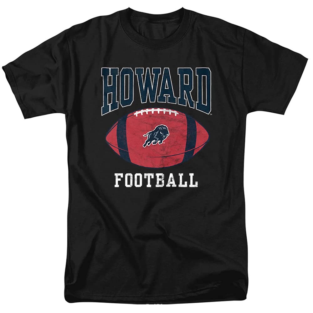 Howard University Official Football Ball Unisex Adult T Shirt, Black, 3X-Large