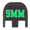 NDZ Performance Glow-in-The-Dark Aluminum Slide Cover Back Plate for Glock Gen 5 17 19 19X 22 23 26 27 29 30 34 45 47  Caliber 9mm, Green Glow view 1