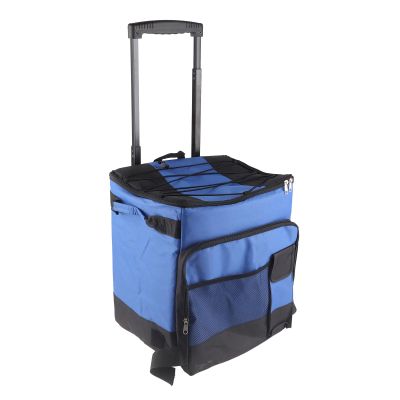 Rolling Cooler, 35L Large Capacity Insulated Rolling Cooler Leak Proof Cooler Bag, Soft Cooler Cart Lunch Backpack for Camping Hiking BBQ Summer Travel