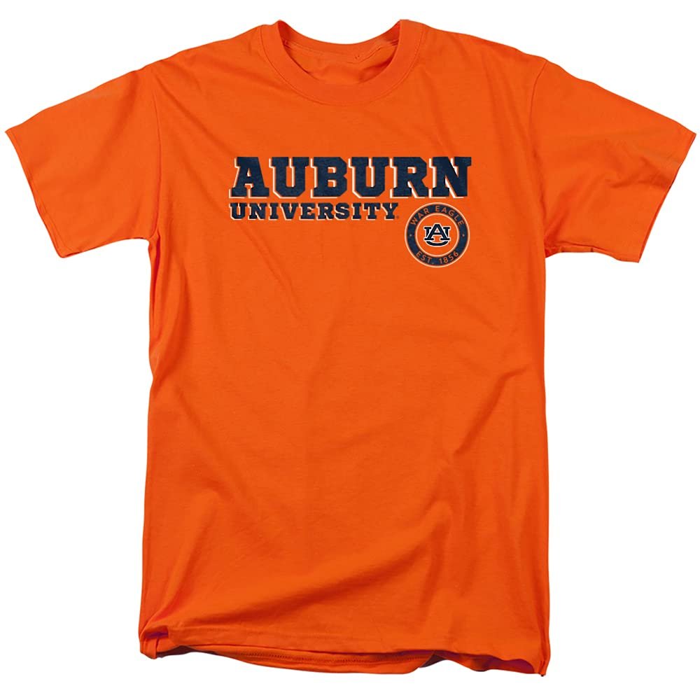 Auburn University Official Block Text Unisex Adult T Shirt, Orange, 5X-Large