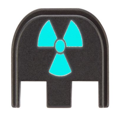 NDZ Performance Glow-in-The-Dark Aluminum Slide Cover Back Plate for Glock Gen 5 17 19 19X 22 23 26 27 29 30 34 45 47 Radiation, Blue Glow